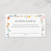 Boho Wildflower Garden Baby shower Luier Raffle Informatiekaartje (Voorkant)