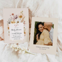 Boho Wildflower Garden Baby shower Uitnodiging