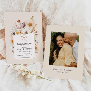 Boho Wildflower Garden Baby shower Uitnodiging