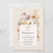 Boho Wildflower Garden Baby shower Uitnodiging (Voorkant)