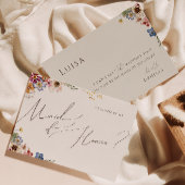 Boho Wildflower Garden | Beige Maid of Honor Kaart