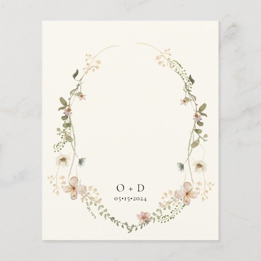 Boho Wildflower Garden bruiloft uitnodiging (Achterkant)