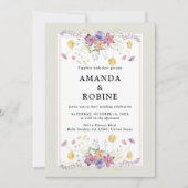 Boho Wildflower Garden bruiloft uitnodiging (Voorkant)