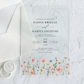 Boho Wildflower Garden Floral Wedding Acryl Uitnodigingen