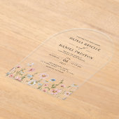 Boho Wildflower Garden Floral Wedding Acryl Uitnodigingen (Laagn)