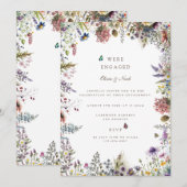 Boho Wildflower Garden Verlovingsfeest Uitnodiging (Voorkant / Achterkant)