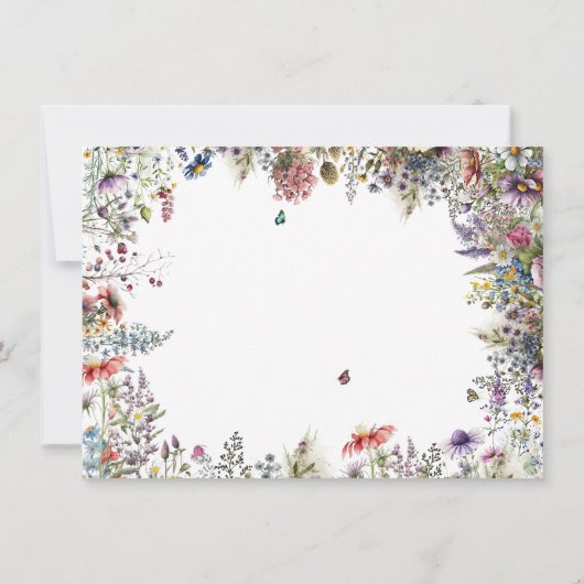 Boho Wildflower Garden Verlovingsfeest Uitnodiging (Achterkant)