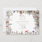Boho Wildflower Garden Verlovingsfeest Uitnodiging (Voorkant)