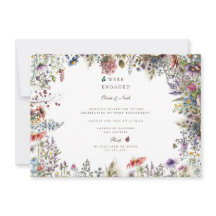 Boho Wildflower Garden Verlovingsfeest Uitnodiging