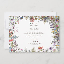 Boho Wildflower Garden Verlovingsfeest Uitnodiging