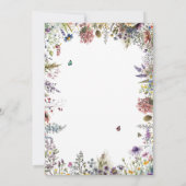 Boho Wildflower Garden White bruiloft uitnodiging (Achterkant)