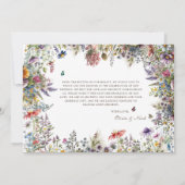 Boho Wildflower Garden White Dank u kaart (Achterkant)