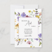 Boho Wildflower Garden White Wedding Kaart (Voorkant)