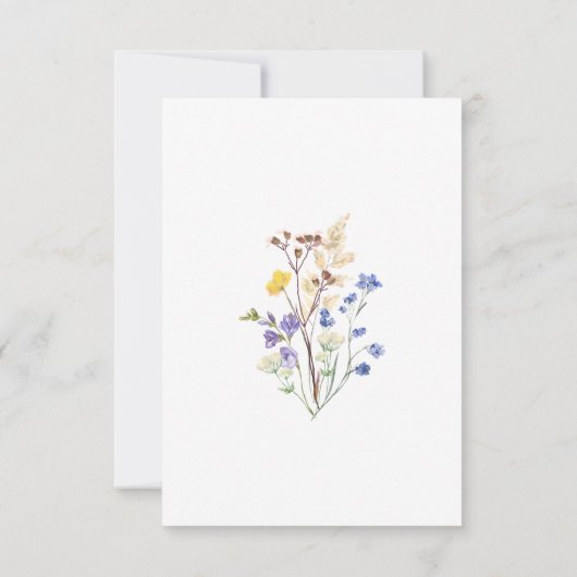 Boho Wildflower Garden White Wedding Kaart (Achterkant)