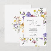 Boho Wildflower Garden White Wedding Kaart (Voorkant / Achterkant)