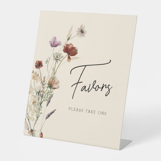 Boho Wildflower geeft de voorkeur aan Vrijgezellen Reclamebord Met Voetstuk (Voorkant)