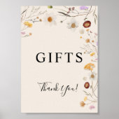 Boho Wildflower Gifts Wedding Sign Poster (Voorkant)