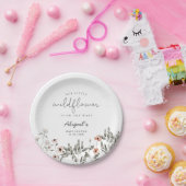 Boho Wildflower Girl Baby shower Papieren Bordje (Feest)