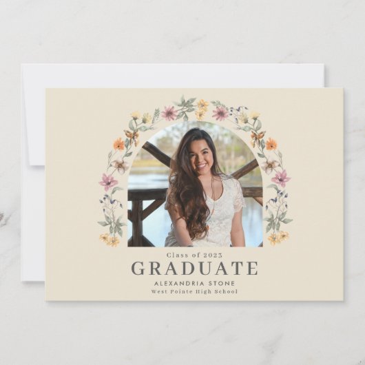 Boho Wildflower Girl High School Afstuderen (Voorkant)