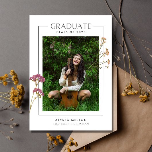 Boho Wildflower Girl High School Afstuderen