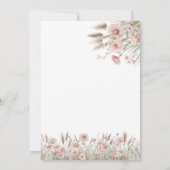 Boho Wildflower Girl Invite Kaart (Achterkant)