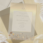 Boho Wildflower Gold Wedding Acryl Uitnodigingen