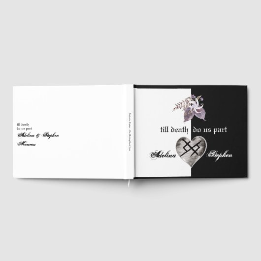 Boho Wildflower Gothic Viking Eeuwige Liefde Bruil Gastenboek (Volledig)