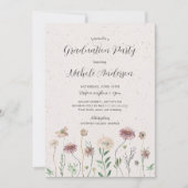 Boho Wildflower Graduation Party Invitation Kaart (Voorkant)