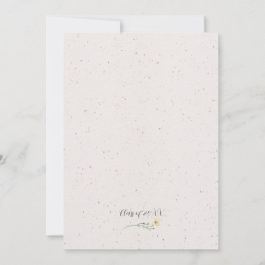 Boho Wildflower Graduation Party Invitation Kaart (Achterkant)