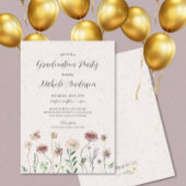 Boho Wildflower Graduation Party Invitation Kaart