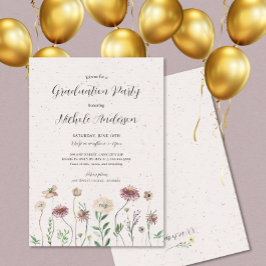 Boho Wildflower Graduation Party Invitation Kaart