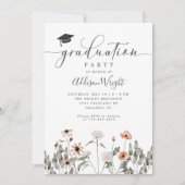 Boho Wildflower Graduation Party Kaart (Voorkant)