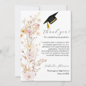 Boho Wildflower Grass Afstuderen bedankje Kaart (Voorkant)