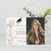Boho Wildflower Grass Afstuderen bedankje Kaart (Staand voorkant)