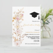 Boho Wildflower Grass Meisje Afstudeerfeest Kaart (Staand voorkant)