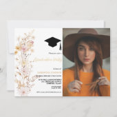 Boho Wildflower Grass Meisje Afstudeerfeest Kaart (Voorkant)
