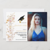 Boho Wildflower Grass Meisje Afstudeerfeest Kaart (Voorkant)