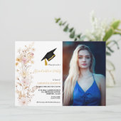 Boho Wildflower Grass Meisje Afstudeerfeest Kaart (Staand voorkant)