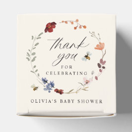 Boho Wildflower Groen Baby shower Favor Box Bedankdoosjes