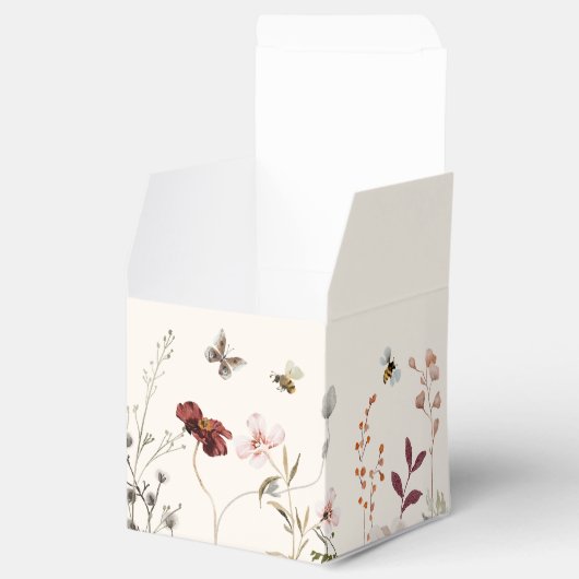 Boho Wildflower Groen Baby shower Favor Box Bedankdoosjes (Geopend)