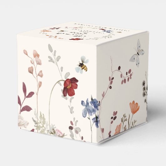 Boho Wildflower Groen Baby shower Favor Box Bedankdoosjes (Achterkant)