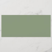 Boho wildflower groene bruiloft menu (Achterkant)