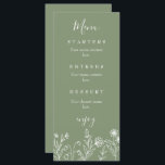 Boho wildflower groene bruiloft menu<br><div class="desc">Boho eenvoudige groene wilde bloem bruiloft menu.</div>