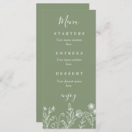 Boho wildflower groene bruiloft menu