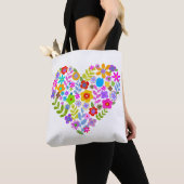Boho Wildflower Hart Canvas tas (Dichtbij)