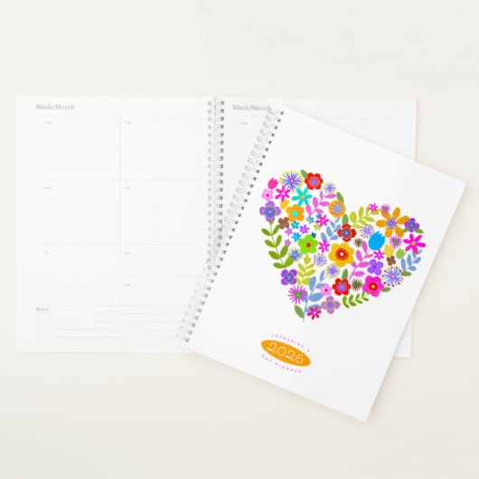 Boho Wildflower Heart 2026 Planner (Display)