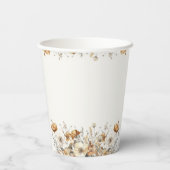 Boho Wildflower Herfst Baby shower Papieren bekers (Achterkant)