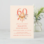 Boho Wildflower Herfst Bloemendekoration 60ste Ver Kaart (Staand voorkant)