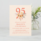 Boho Wildflower Herfst Bloemstuk 95ste Verjaardag Kaart (Staand voorkant)