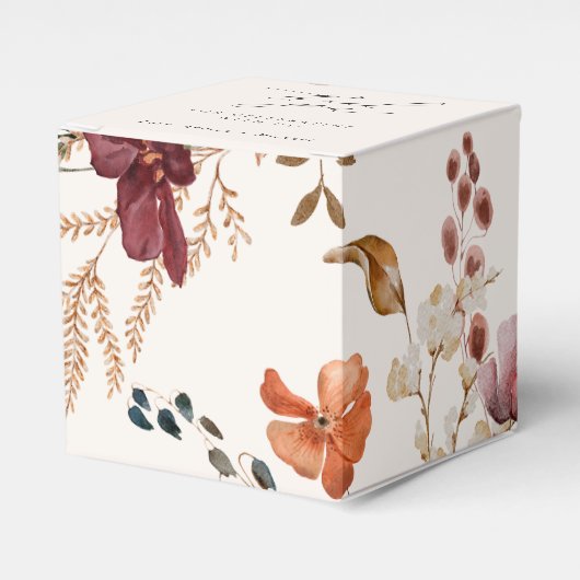 Boho Wildflower  herfst bruiloft Bedankdoosjes (Voorkant Zijde)